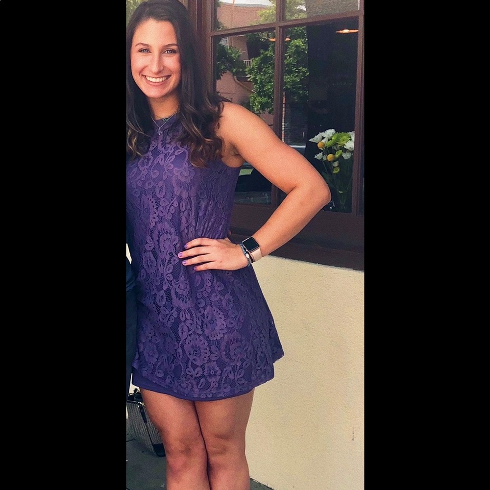 Francesca’s purple dress